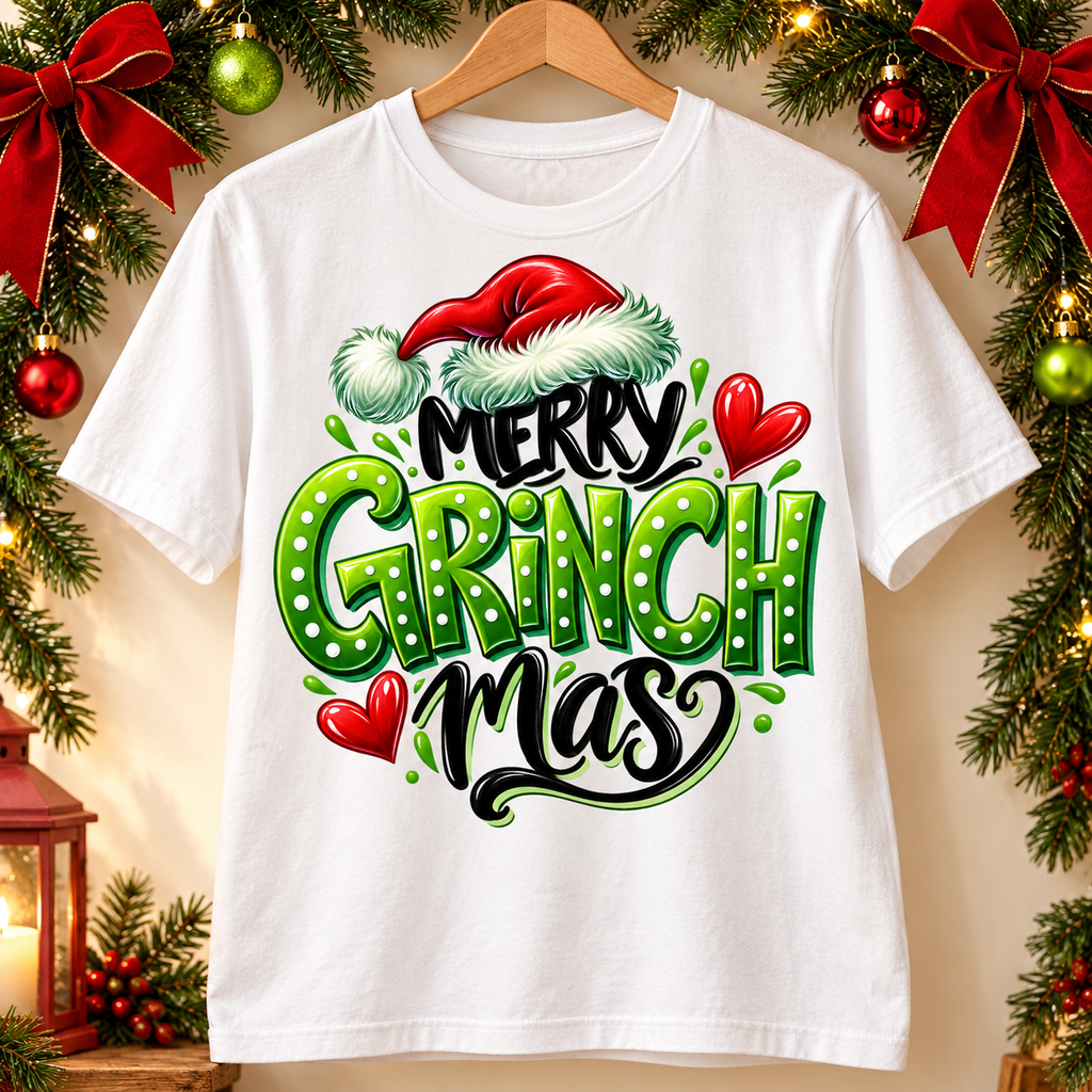 Merry Grinchmas PNG | Christmas Grinch Style Digital Download