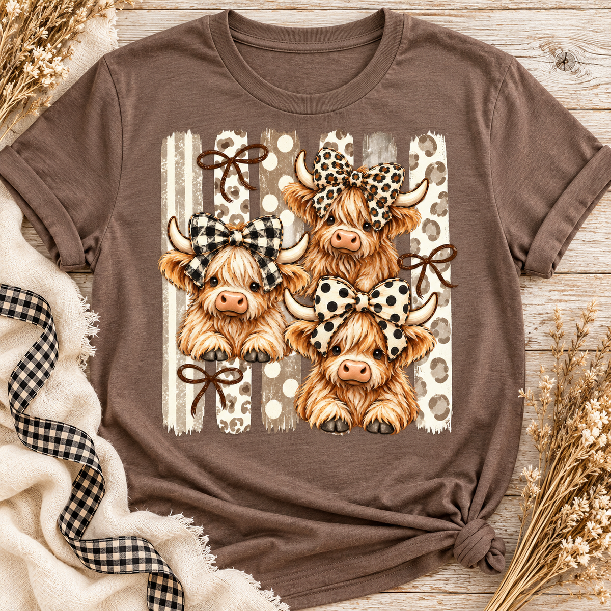 Highland Cow PNG | Cowgirl Bow Country Digital Download