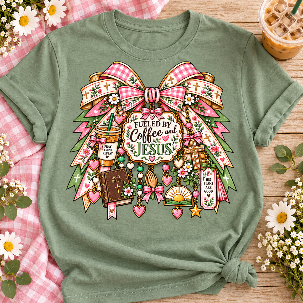 Fueled by Coffee and Jesus PNG | Christian Coffee Digital Download