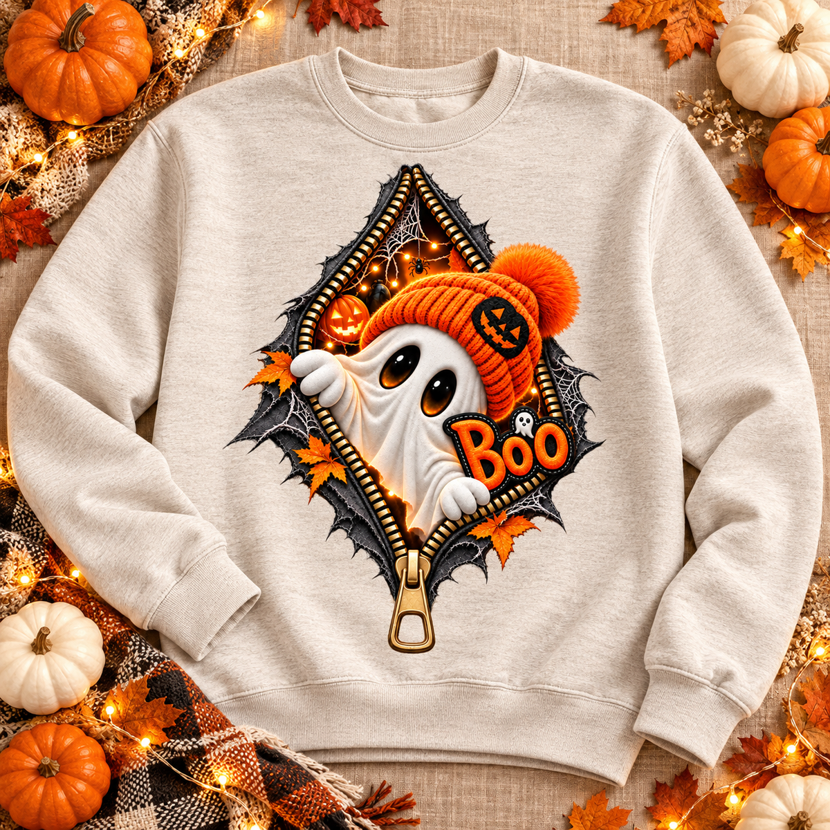 Boo Ghost PNG | Halloween Zipper Ghost Digital Download