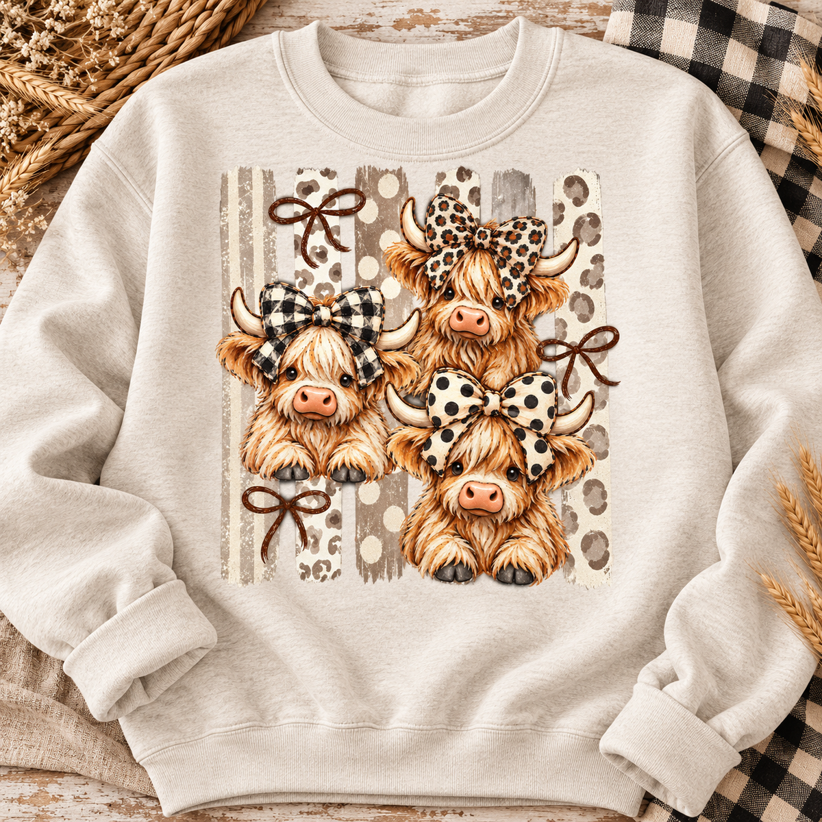 Highland Cow PNG | Cowgirl Bow Country Digital Download