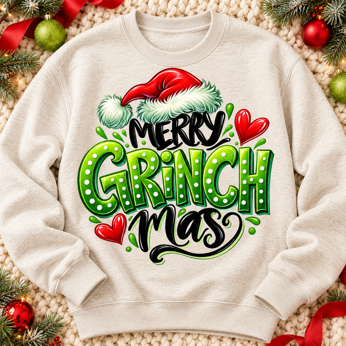 Merry Grinchmas PNG | Christmas Grinch Style Digital Download