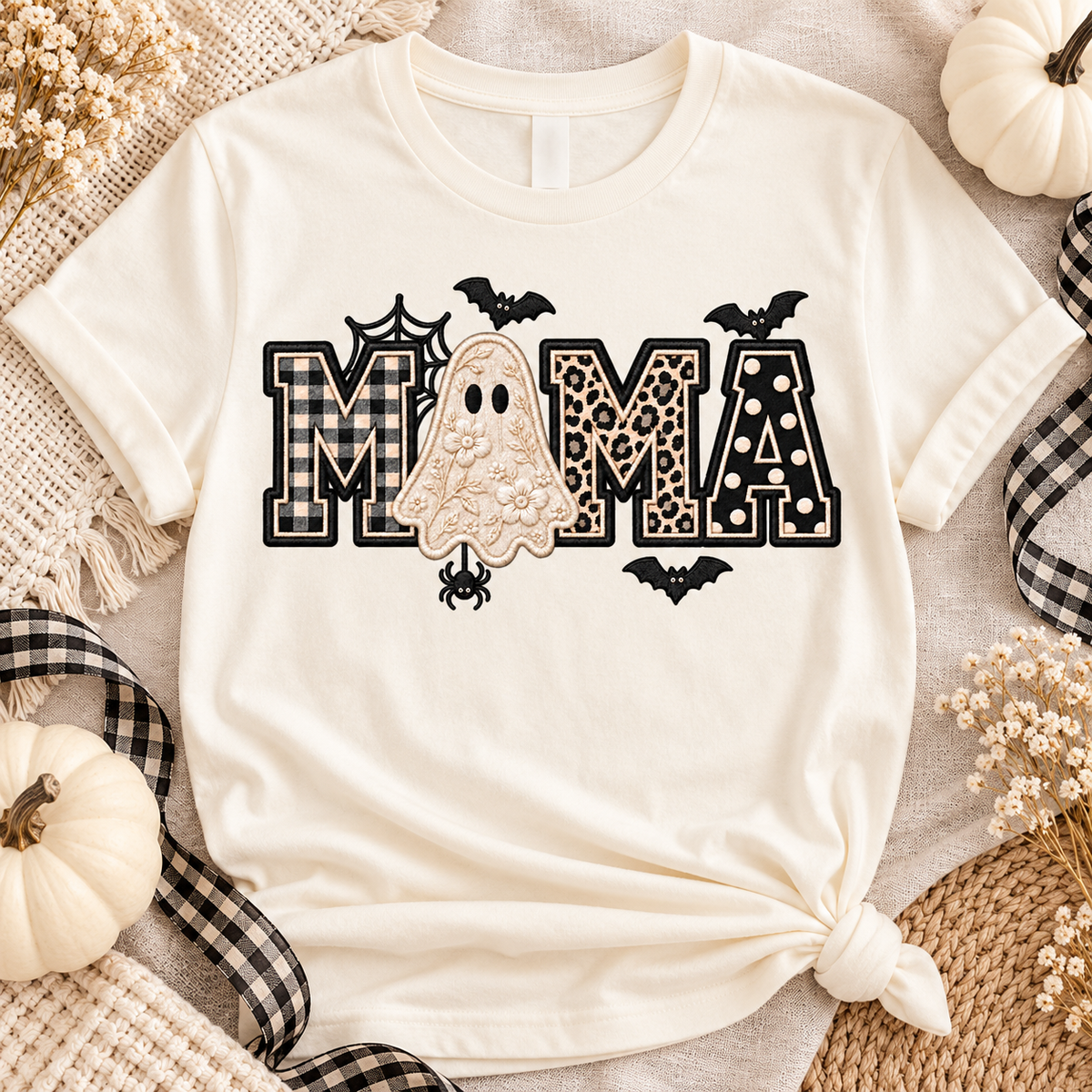 Halloween Mama PNG | Ghost Mom Faux Applique Digital Download
