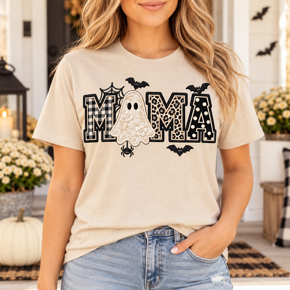 Halloween Mama PNG | Ghost Mom Faux Applique Digital Download