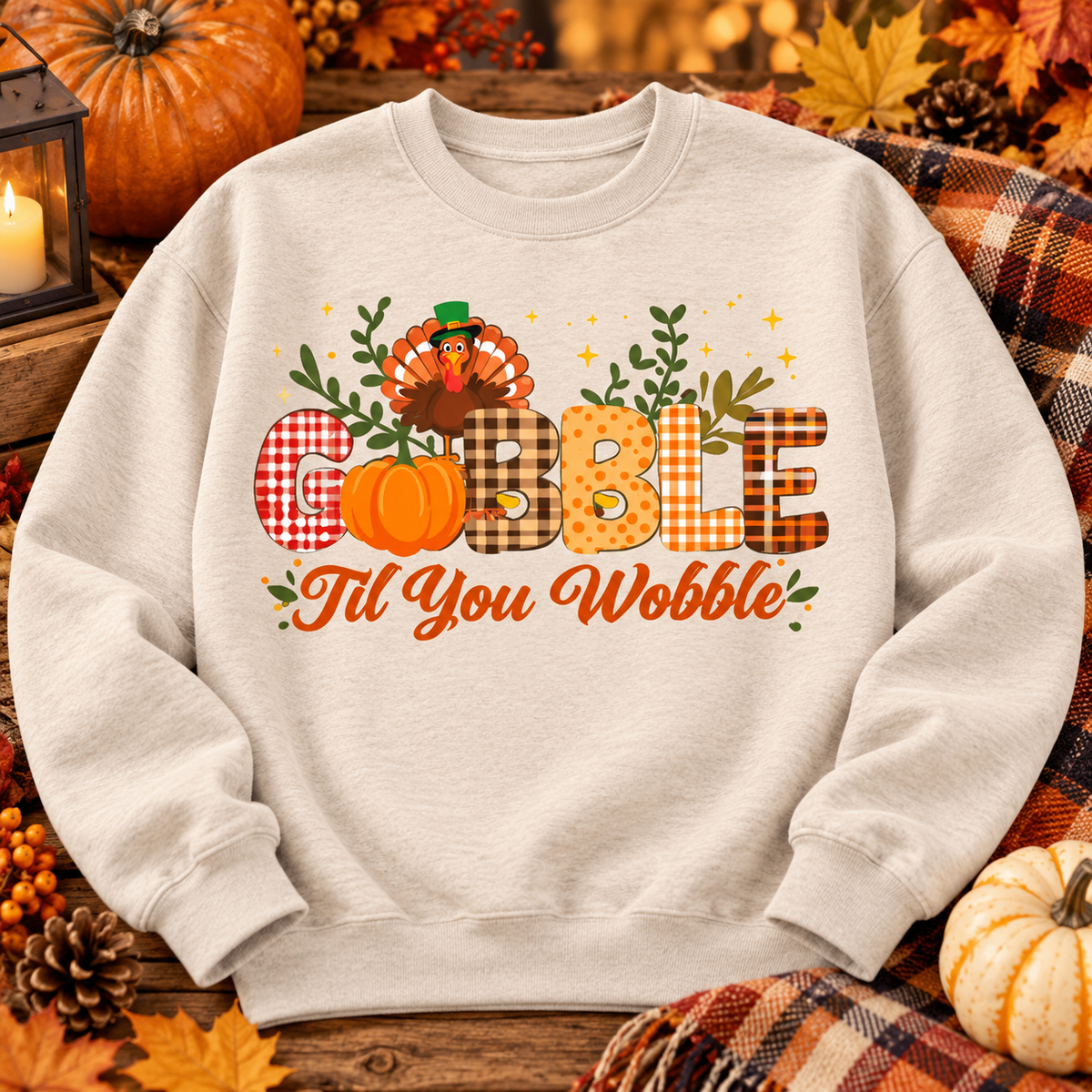 Gobble Til You Wobble PNG | Thanksgiving Turkey Digital Download