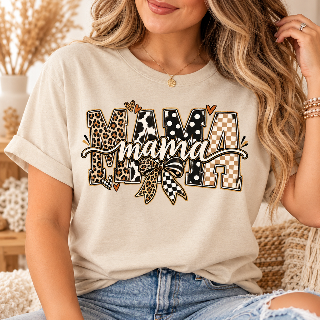 Mama PNG | Leopard Cow Print Mom Digital Download