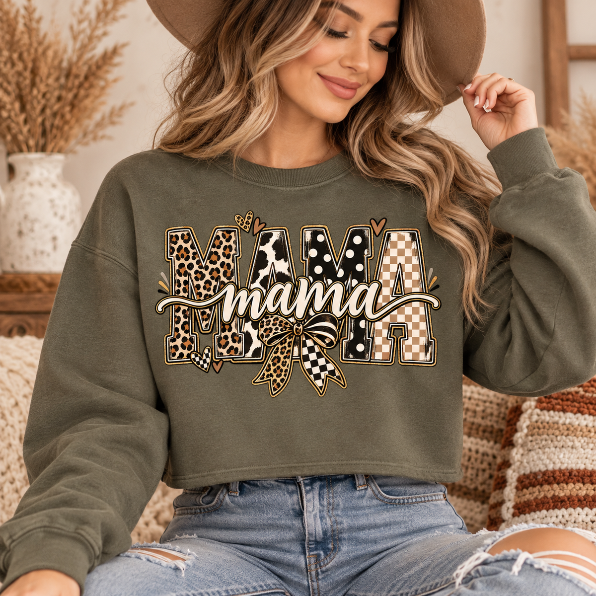 Mama PNG | Leopard Cow Print Mom Digital Download
