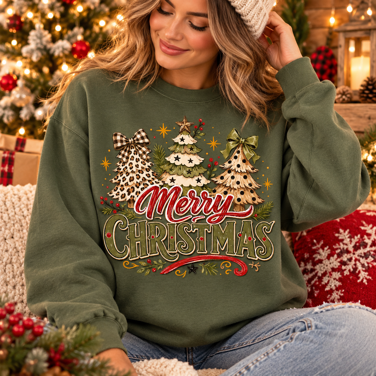 Merry Christmas PNG | Leopard Christmas Tree Digital Download