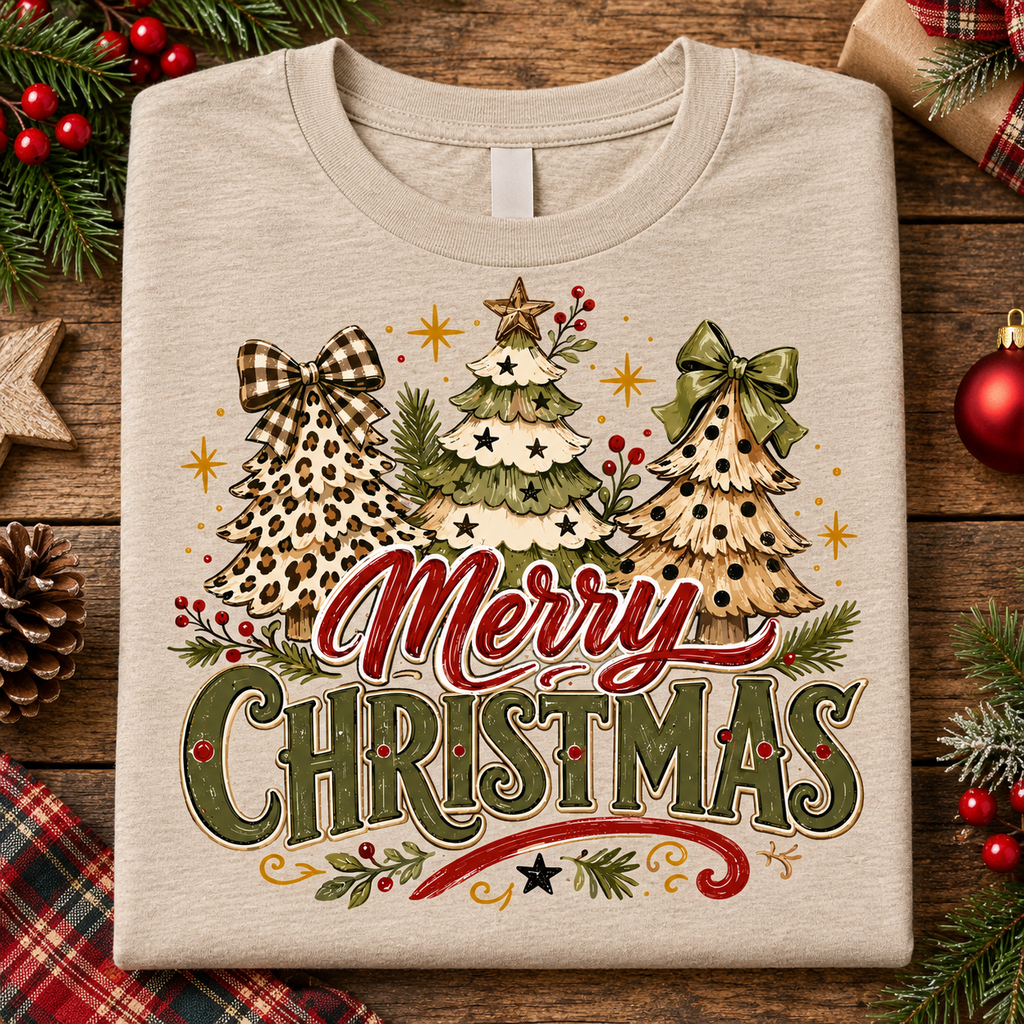 Merry Christmas PNG | Leopard Christmas Tree Digital Download