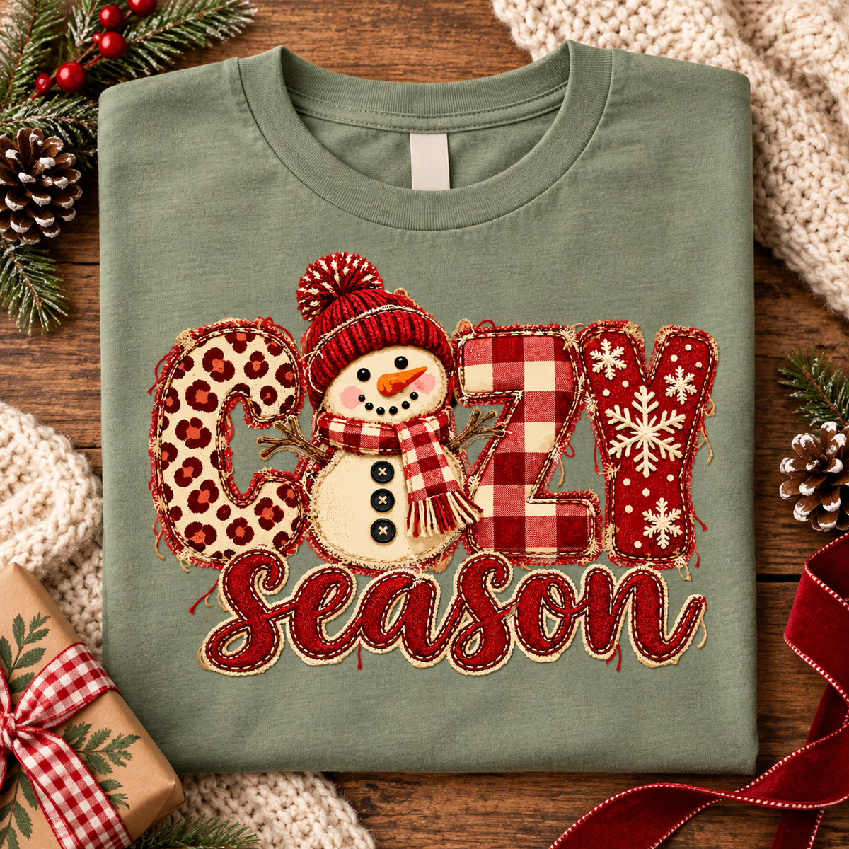 Cozy Season PNG | Snowman Christmas Digital Download