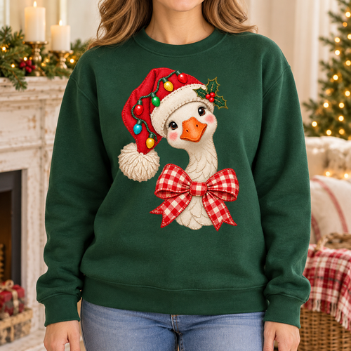 Christmas Goose PNG | Santa Hat Goose Digital Download